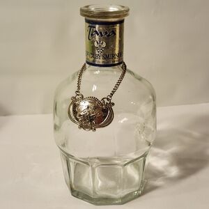 Vintage Tava Liqueur Decantor by Smirnoff With Silver Chain